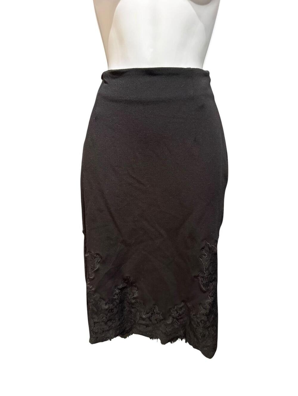 Body by Victoria Black Lace Hem Stretch Pencil Skirt